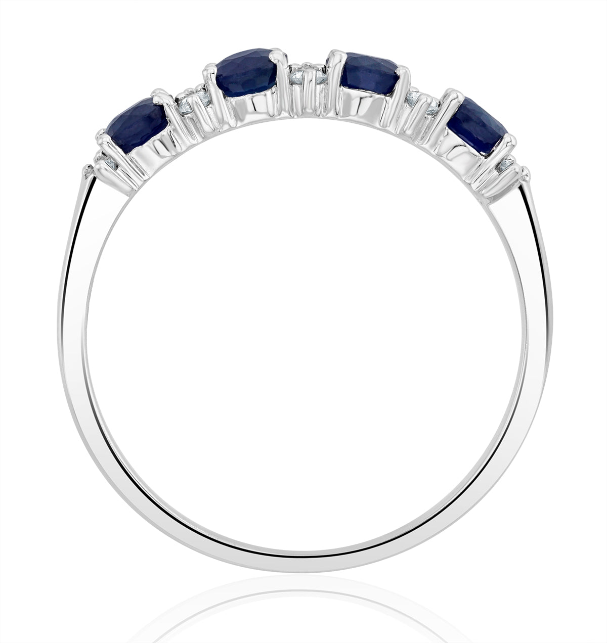 Sapphire 0.70ct And Diamond 9K White Gold Ring